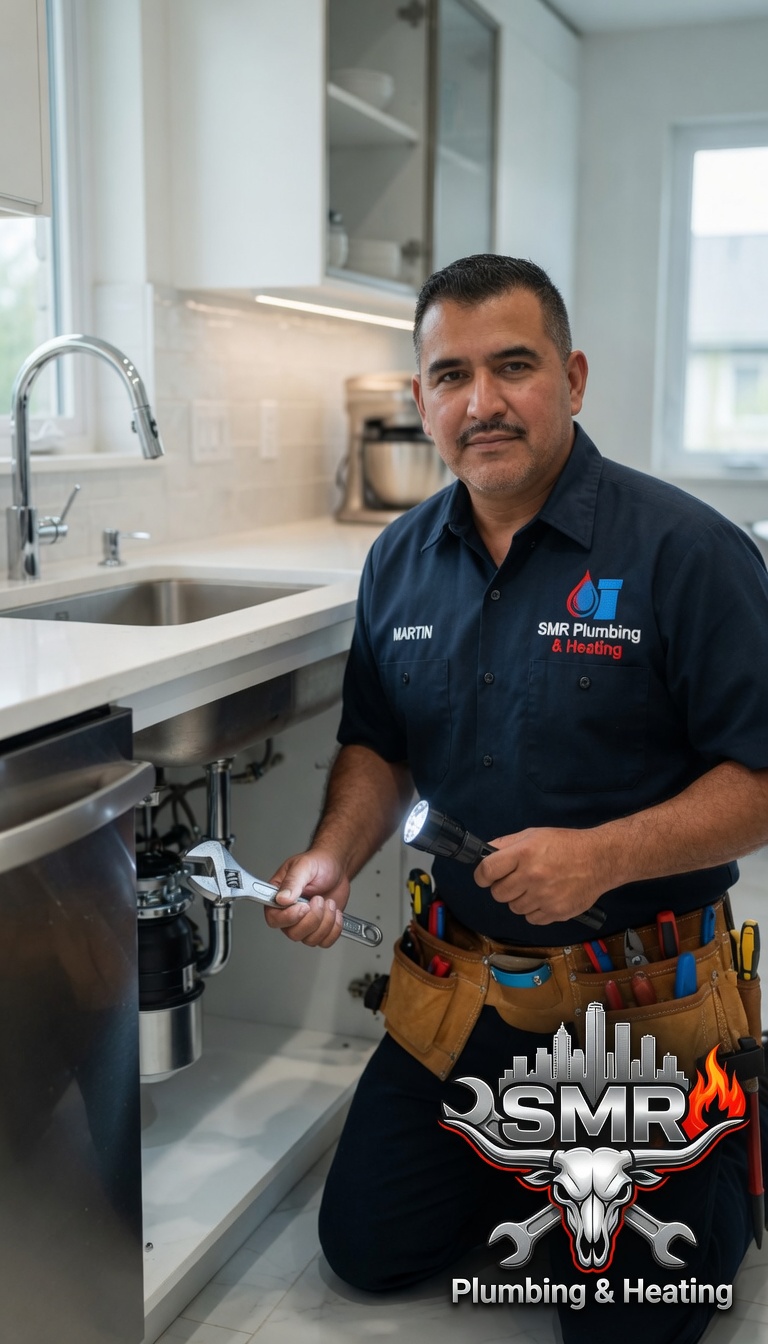 SMR Plumbing & Heating technician performing emergency service work